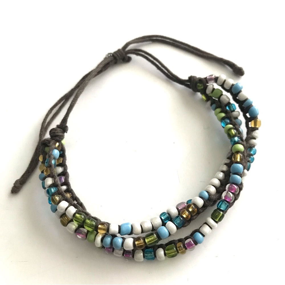 Adjustable Multicolor Seed Bead Adjustable Bracelet/Anklet - Women's Jewelry